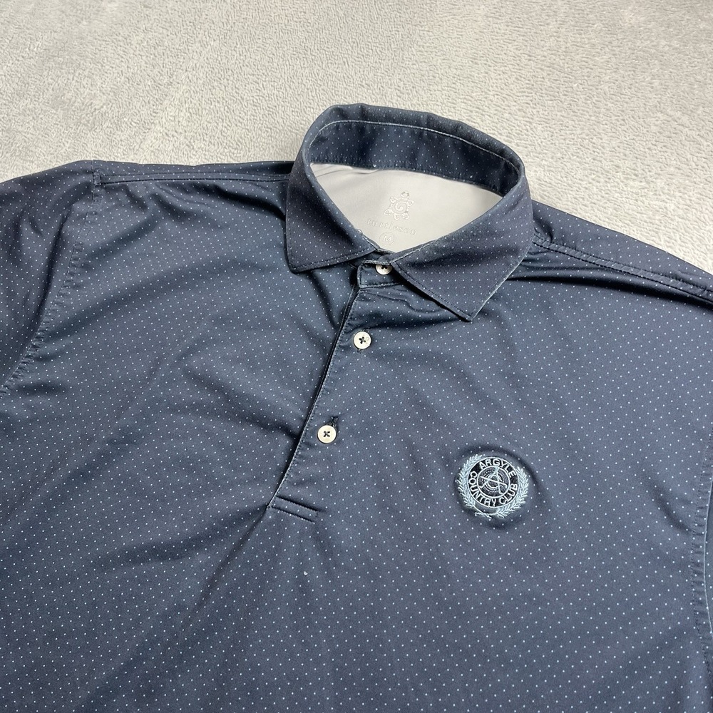 Turtleson Polo Shirt Men Medium Geometric AOP All Over Print Performance Stretch